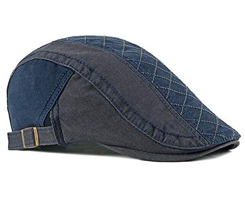 2 Pack Men's Cotton Flat Cap Ivy Gatsby Newsboy Hat (M)