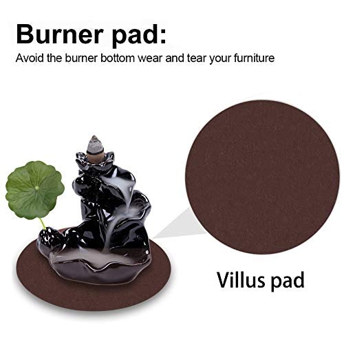 Waterfall Incense Holder Backflow Cone Ceramic Burner Porcelain Censer Incense Stick Stand with Free Cones