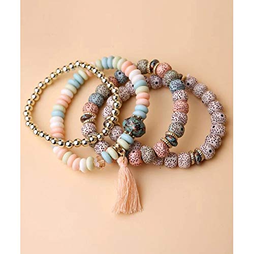 6 Sets Bohemian Stackable Bead Bracelets for Women