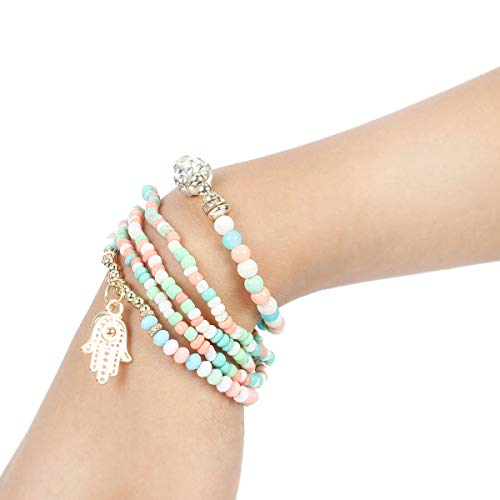 6 Sets Bohemian Stackable Bead Bracelets for Women