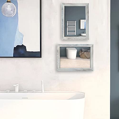 2PCS Farmhouse Frame Accent Wall Mirror (11"X15")