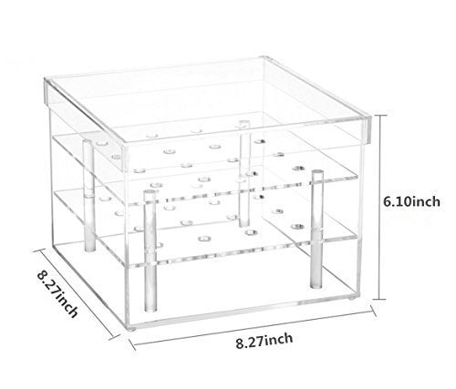 Acrylic Flower Box Water Holder, Clear Rose Pots Stand - Decorative Square Vase