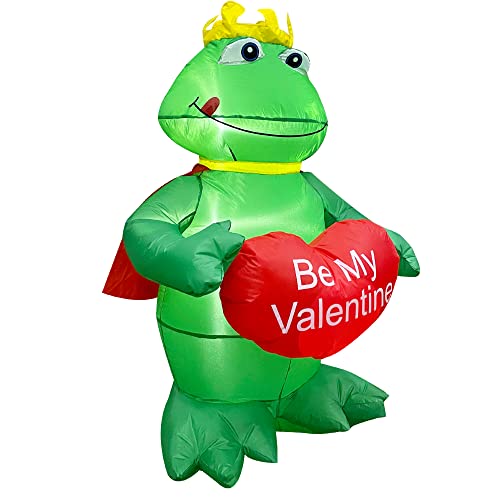 4 Ft LED Light Up Inflatable Valentine's Day Frog Prince Decoration Be My Valentine