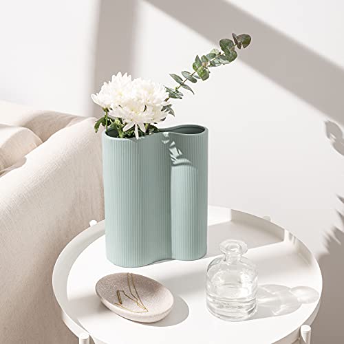 9” Tall Ceramic Flower Vases