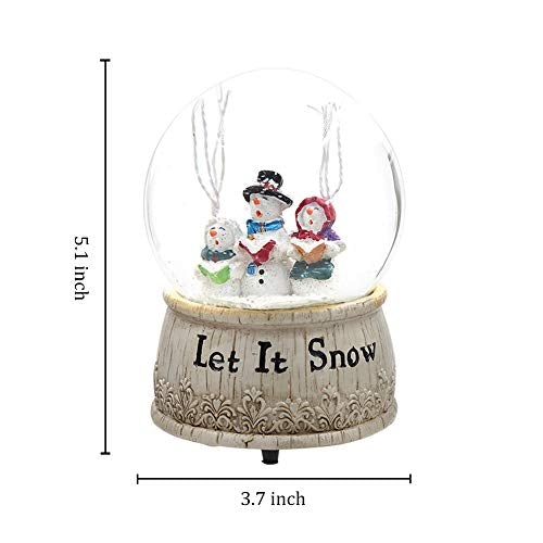 Musical Snow Globe Snowman Glitter Dome Polystone Decoration. Plays "Let It Snow"