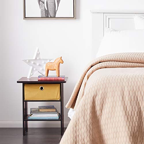 End Table Bedroom Night Stand, Petite, Espresso, Set of 2