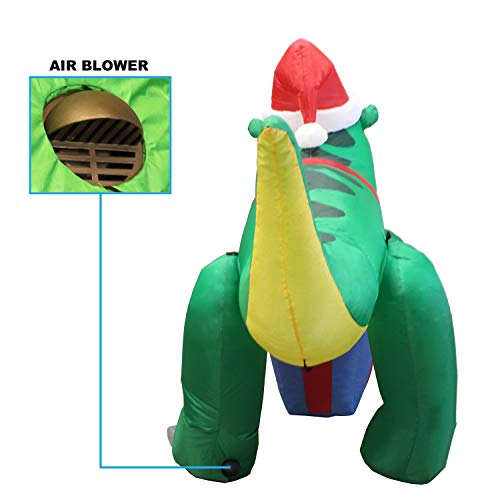 5 ft Dinosaur Self Inflatable LED Light Up Giant T-Rex Christmas Inflatable Decoration