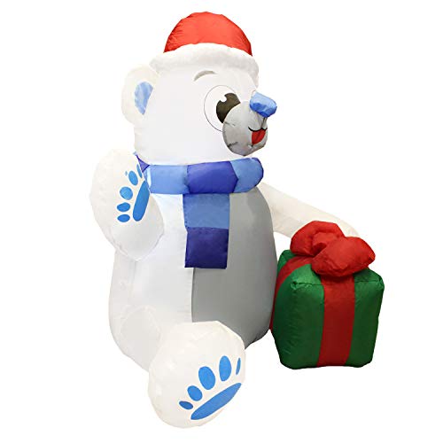 4 ft Christmas Self Inflatable Polar Bear w/  LED Lights