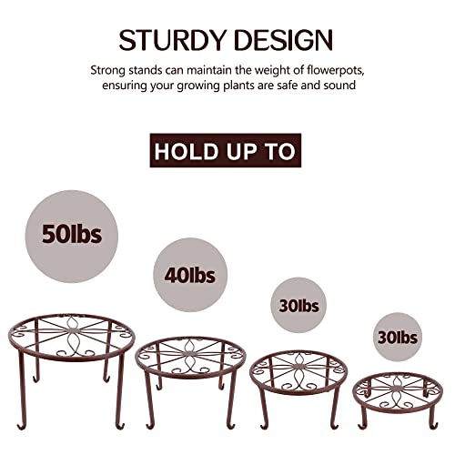 4 Pack Heavy Duty Metal Plant Stands for Flower Pot