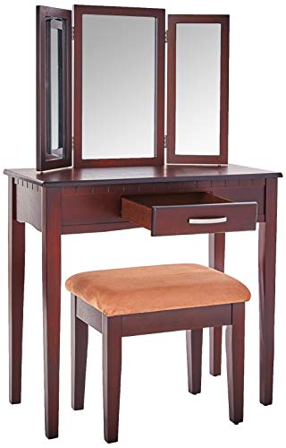 2 Piece Home Furnishing Stool Set & Vanity Mirror