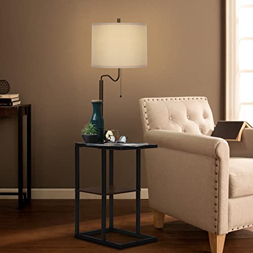 Modern Floor Lamp W/ End Table & USB Charging Port