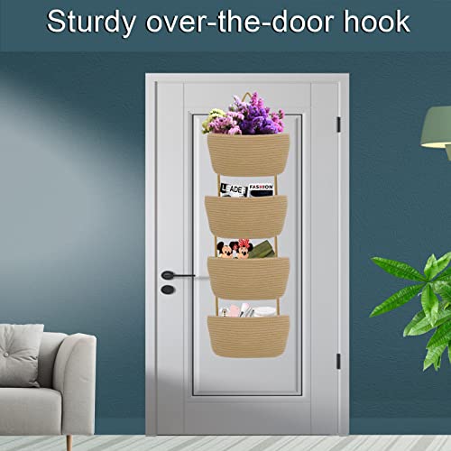 4 Tieer Over the Door Hanging Storage Basket