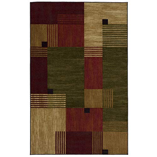 New Wave Alliance Geometric Area Rug, Tan/Red/Green