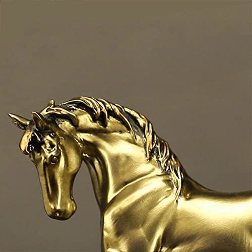 Gold Horse Statue , 9 Inch for Home to  Attract Luck &  Wealth (1pack)