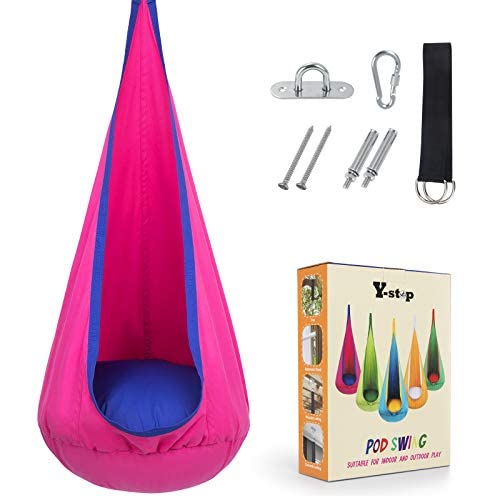 Hanging Hammock Chair with Inflatable Pillow- Max 176 LBs
