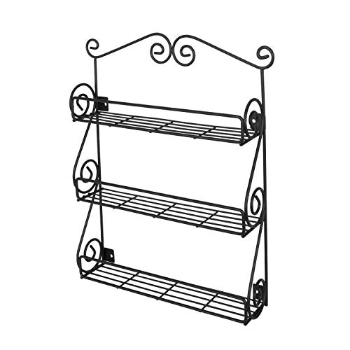 Scroll Wall-Mounted Traditional Spice Rack Organizer for Cabinet & Kitchen, 3-Tier