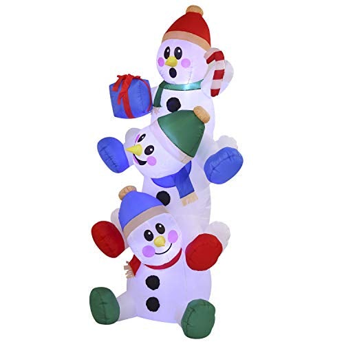 6 FT Snowman Inflatable w/ Build-in LEDs Inflatables Christmas Decoration