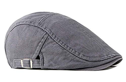 2 Pack Men's Cotton Flat Cap Ivy Gatsby Newsboy Hat (M)