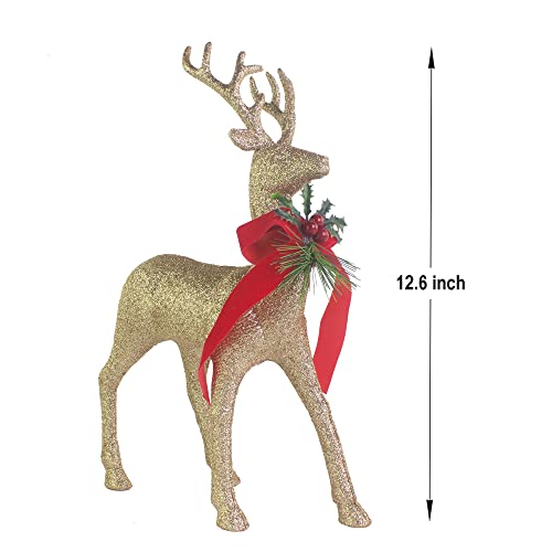 2 Pcs Glitter Reindeer Christmas Decoration