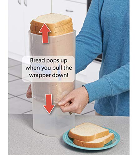 2 Pack Bread Container Set w/Red Lids Dispenser