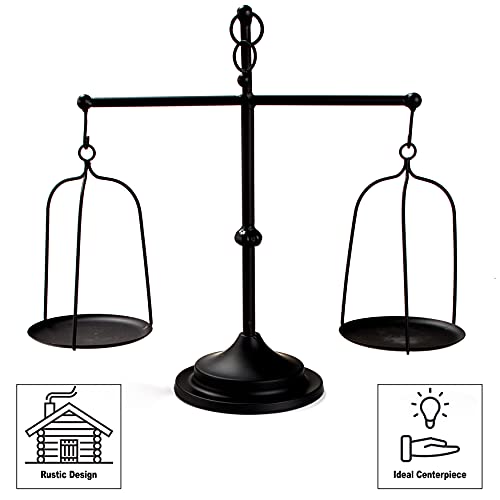 Farmhouse Scale Candleholder -Unique Centerpiece Stand w/ Vintage Style