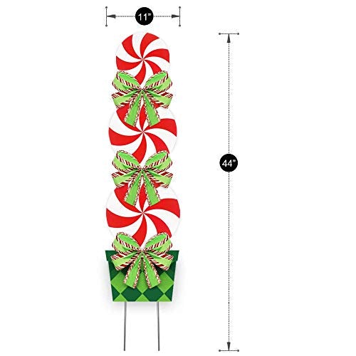 Candy Christmas Decorations 44" Peppermint Christmas Yard Stakes