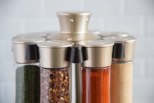 Auto-Measure Spice Carousel Professional Series, Includes 8 Spice Jars, Satin Finish