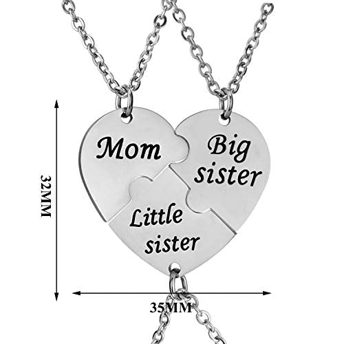 3PCs/Set Mom Big Sister Little Sister Necklaces Sets