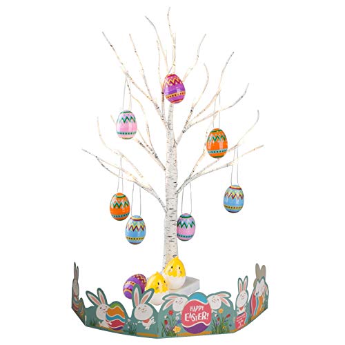 LED Easter Birch Tree Lights w/ Eggs Battery Powered