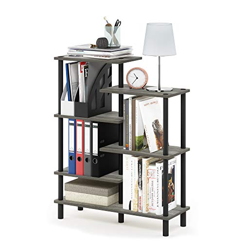 6-Tier Accent Display Rack, French Oak Grey/Black