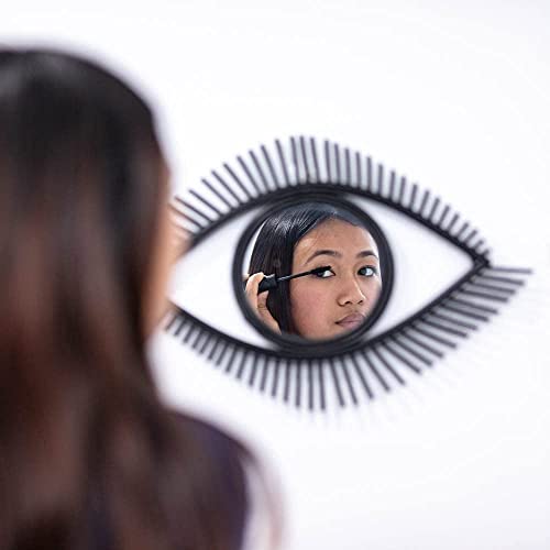 Handmade Black Evil Eye Mirror Wall Decoration. 18" x 12" Bonus Cloth.