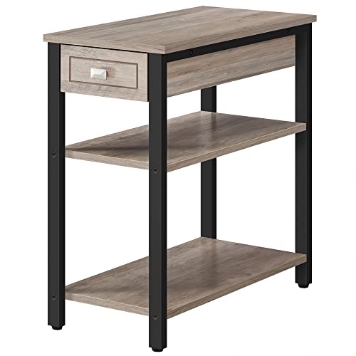 Side Table w/ Drawer & 2 Wooden Shelves