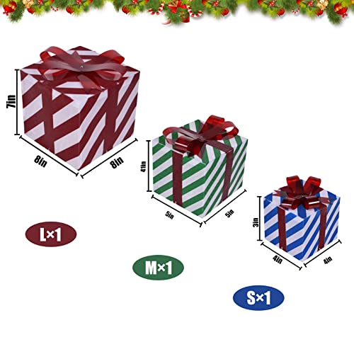 Set of 3 Christmas Lighted Gift Boxes