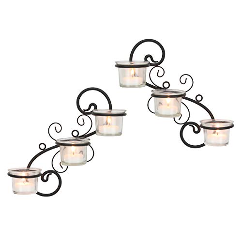 Decorative Black  Tea Light Candle Holder Hanging Wall Scone Decor