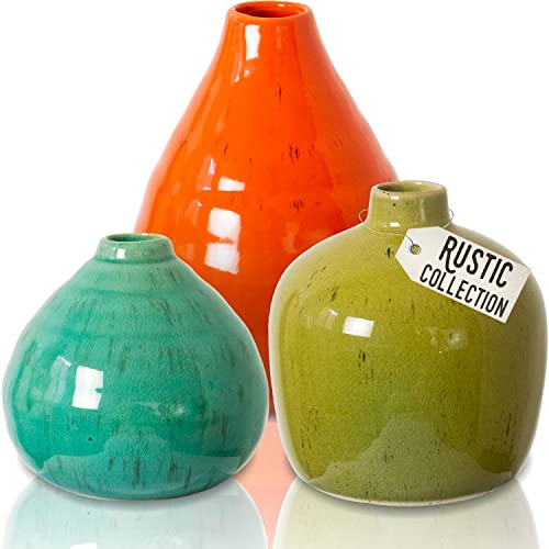 3 Packs - Modern Farmhouse Decor Ceramic Vase for Home Decoration