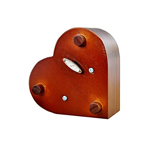 Heart Shaped Vintage Wood Carved Mechanism Musical Box