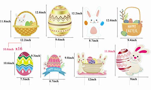 Pack of 8 Easter Yard Signs Decorations