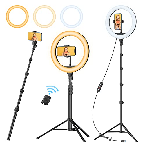 12" Ring Light w/ 63" extendable Tripod Stand, Selfie Ring Light w/ Phone Holder