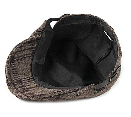 2 Pack Men's Cotton Flat Cap Ivy Gatsby Newsboy Hat (M)