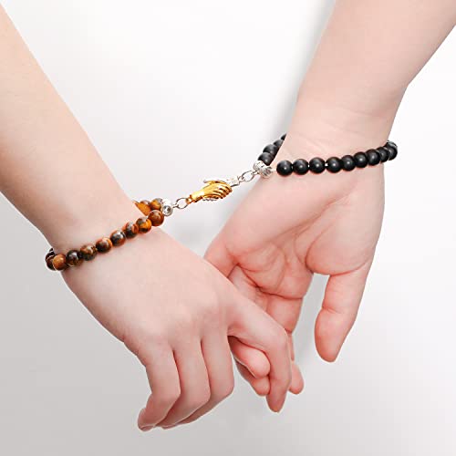 4Pcs Couples Bracelets & Necklace Set for Women/Men