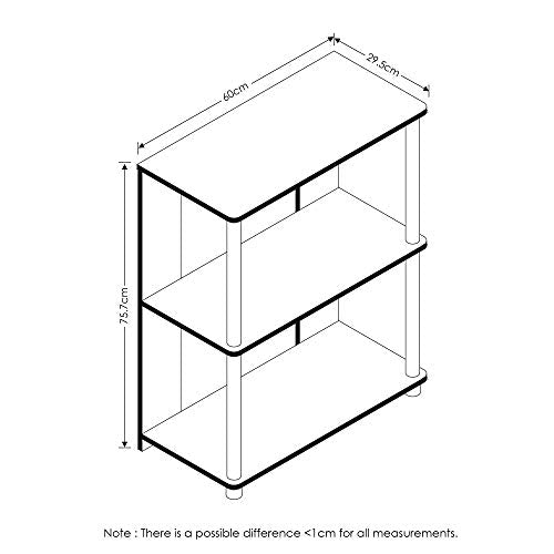 3-Tier Bookcase/Bookshelf/Display Rack w/ Stainless Steel Tubes