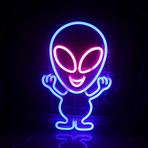 LED Alien Neon Signs (15.7"x10") w/ USB Operated Wall Decor