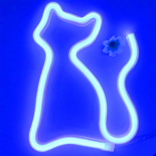 LED Cat Neon Lights for Wall Decor,Battery or USB Operated