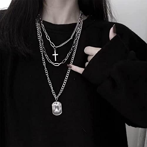 Dainty Unique Punk Layering Silver Chain Choker Necklace