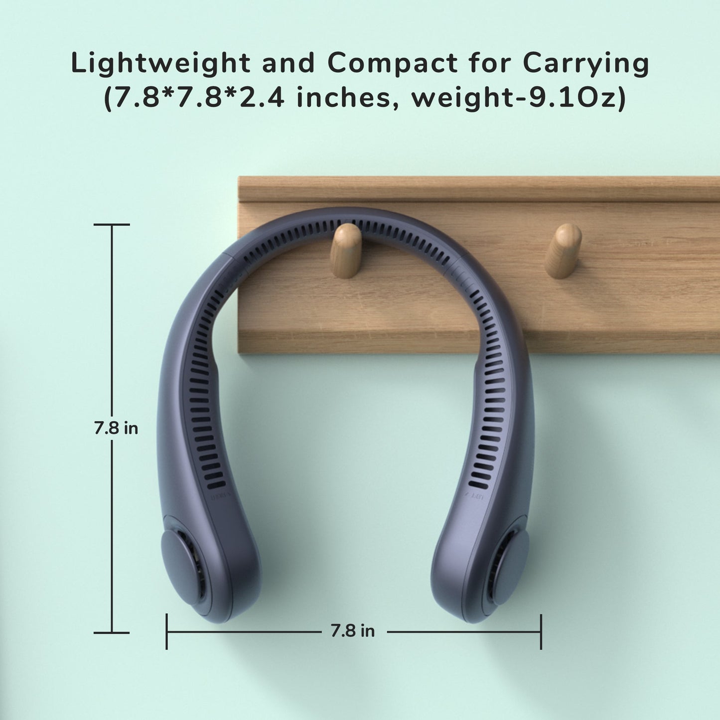 Portable Neck Fan, 4000 mAh Battery Powered Bladeless  w/ 3 Speeds