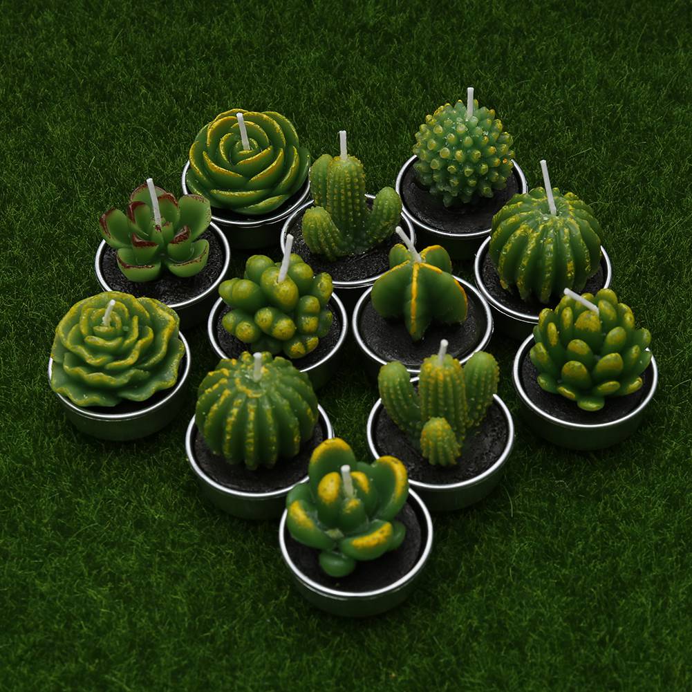 12 Pieces Cactus Tealight Candle