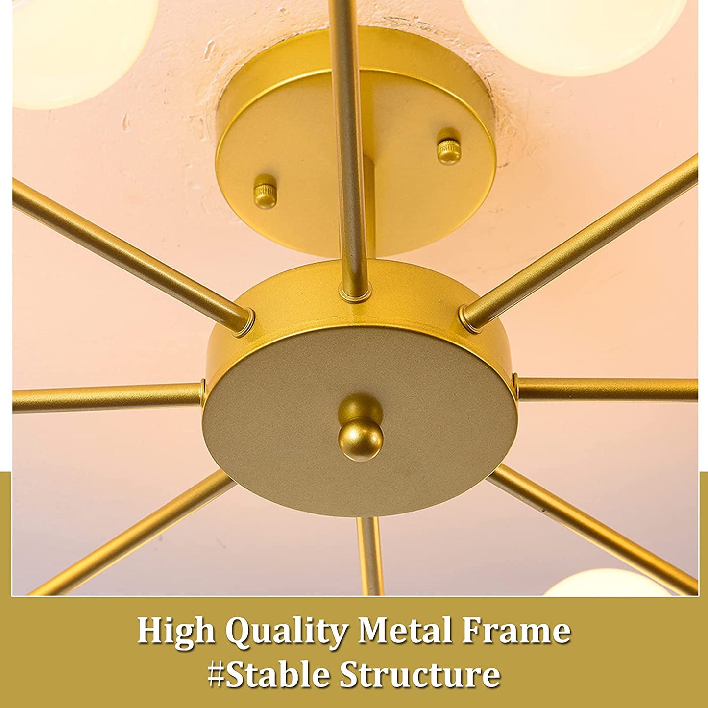 Modern 8-Light Ceiling Light Fixture Sputnik Chandelier