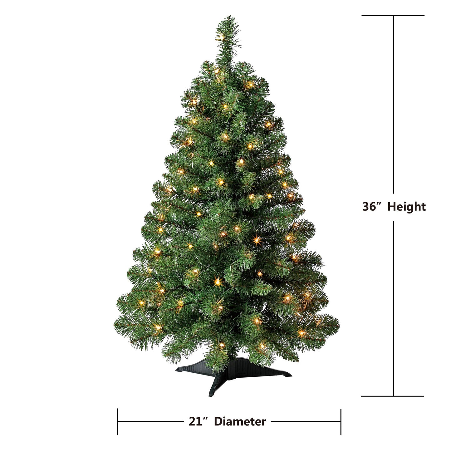 Artificial Christmas Tree, 3' - 70 Incandescent Lights