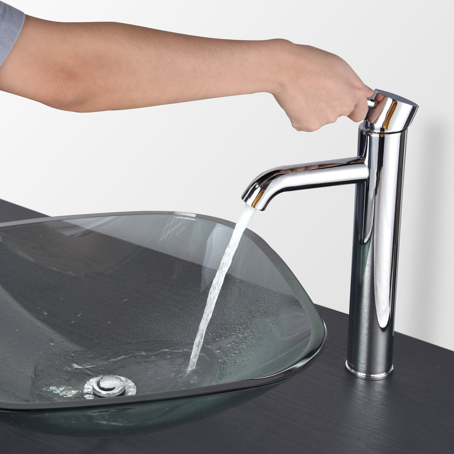 Bathroom Tempered Glass Round Vessel Sink