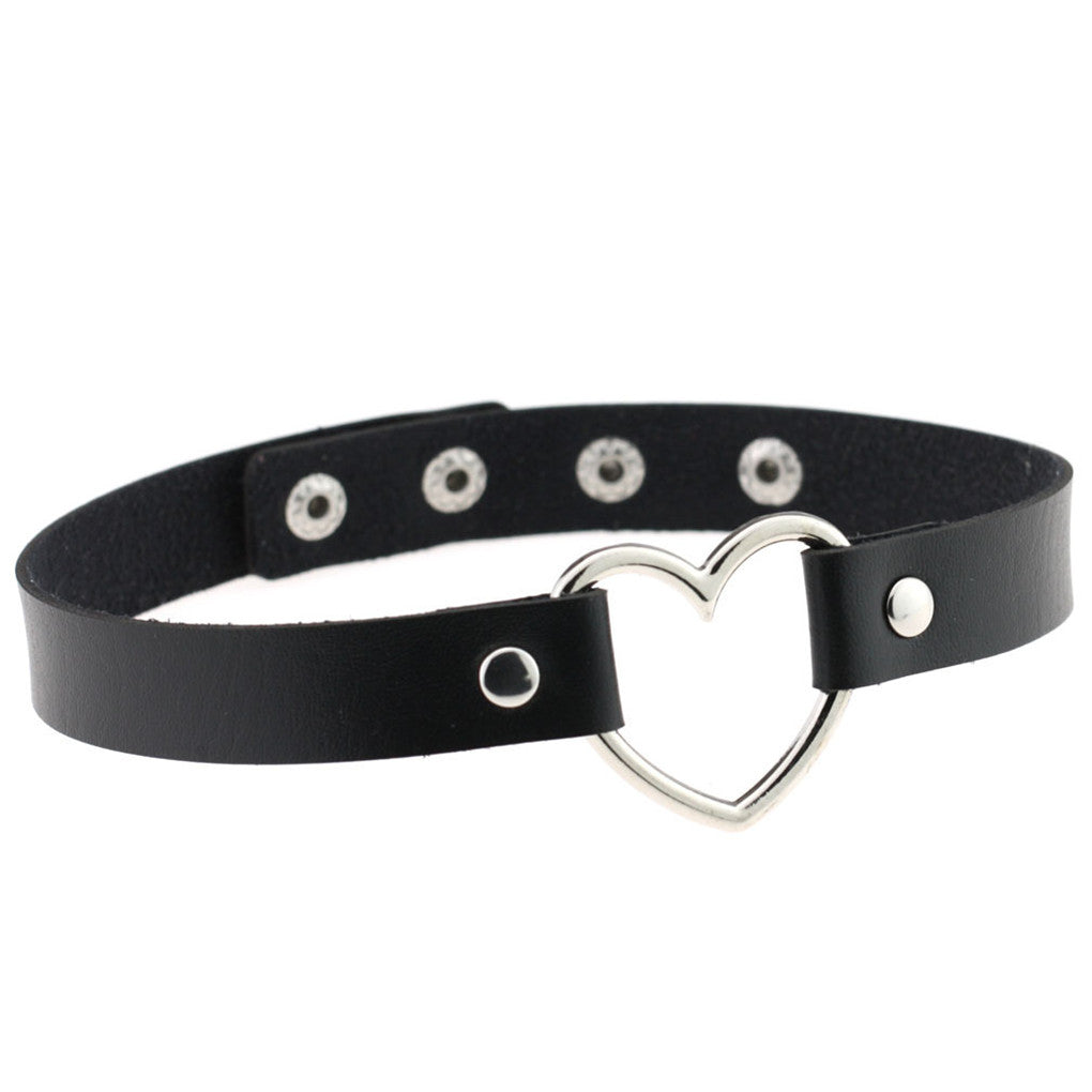 Leather Necklace for Women -Heart-shaped Collar